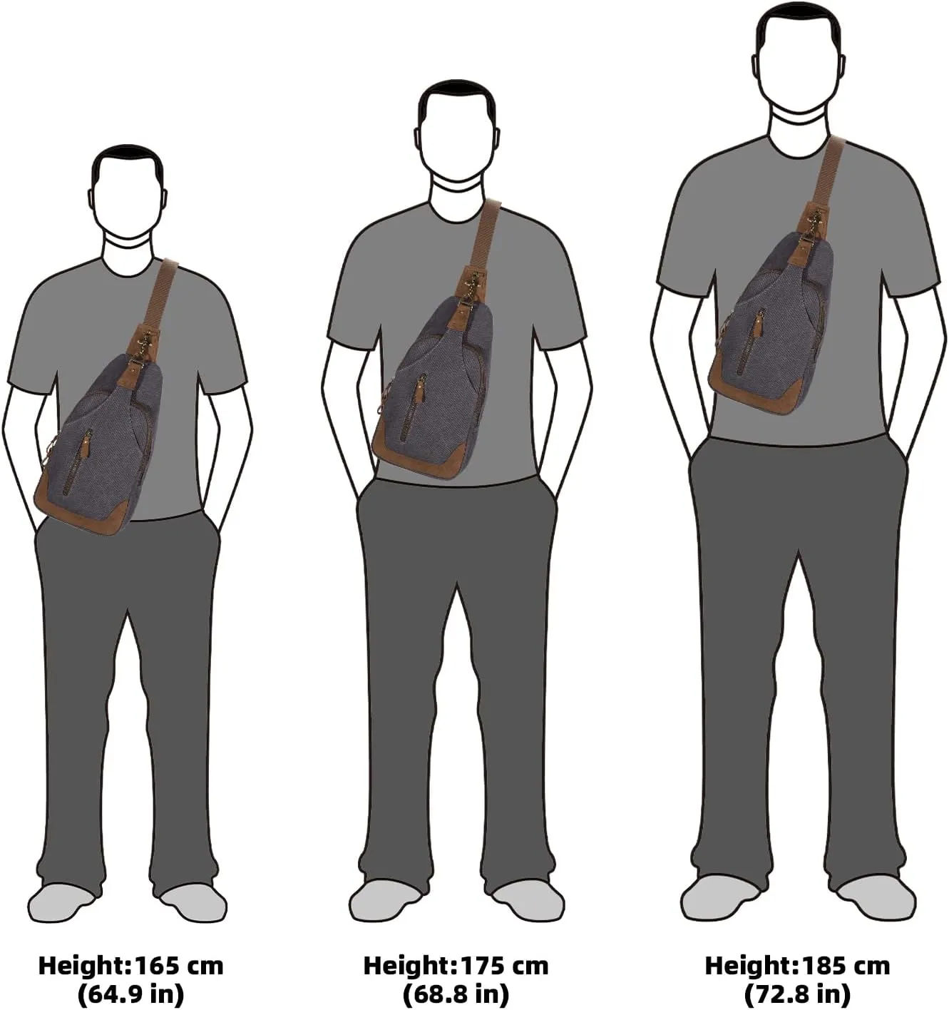 KL928 Canvas Sling Bag Crossbody Backpack Shoulder Casual Rucksack for Men Women