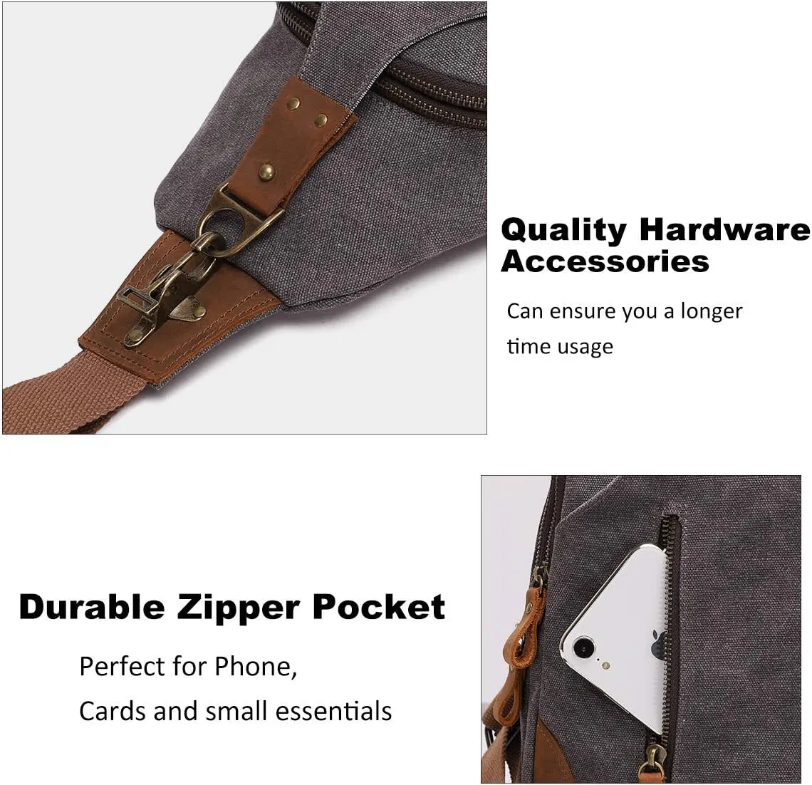 KL928 Canvas Sling Bag Crossbody Backpack Shoulder Casual Rucksack for Men Women