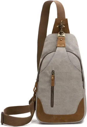 KL928 Canvas Sling Bag Crossbody Backpack Shoulder Casual Rucksack for Men Women