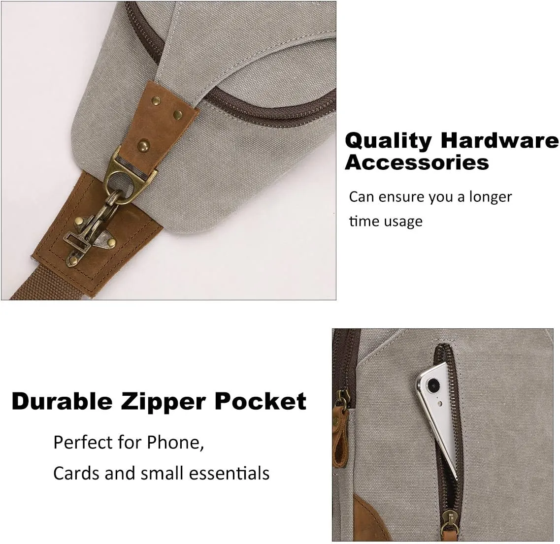 KL928 Canvas Sling Bag Crossbody Backpack Shoulder Casual Rucksack for Men Women