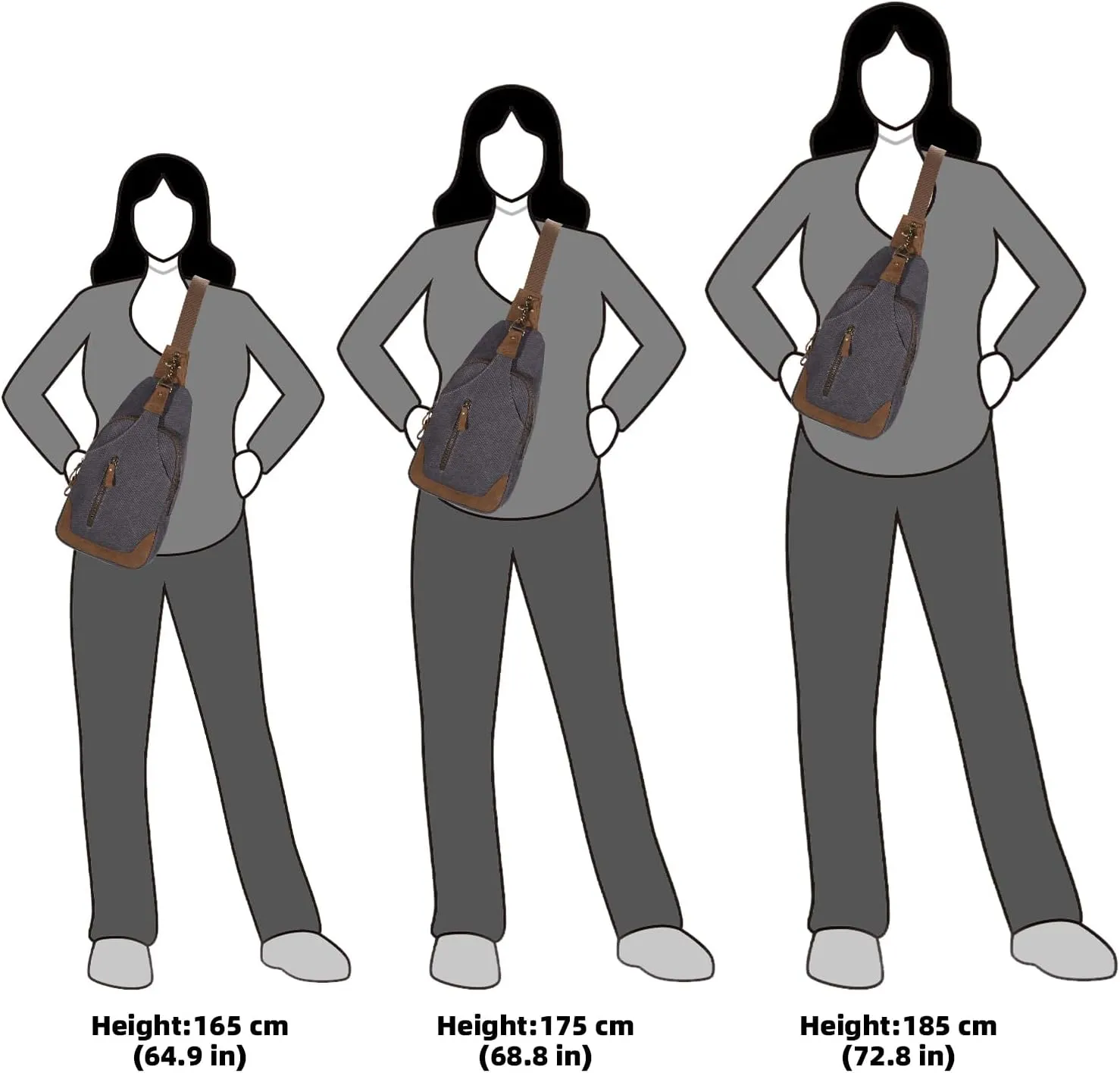 KL928 Canvas Sling Bag Crossbody Backpack Shoulder Casual Rucksack for Men Women