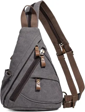 KL928 Canvas Sling Bag - Small Crossbody Backpack Shoulder Casual Daypack Rucksack for Men Women(Small Version)