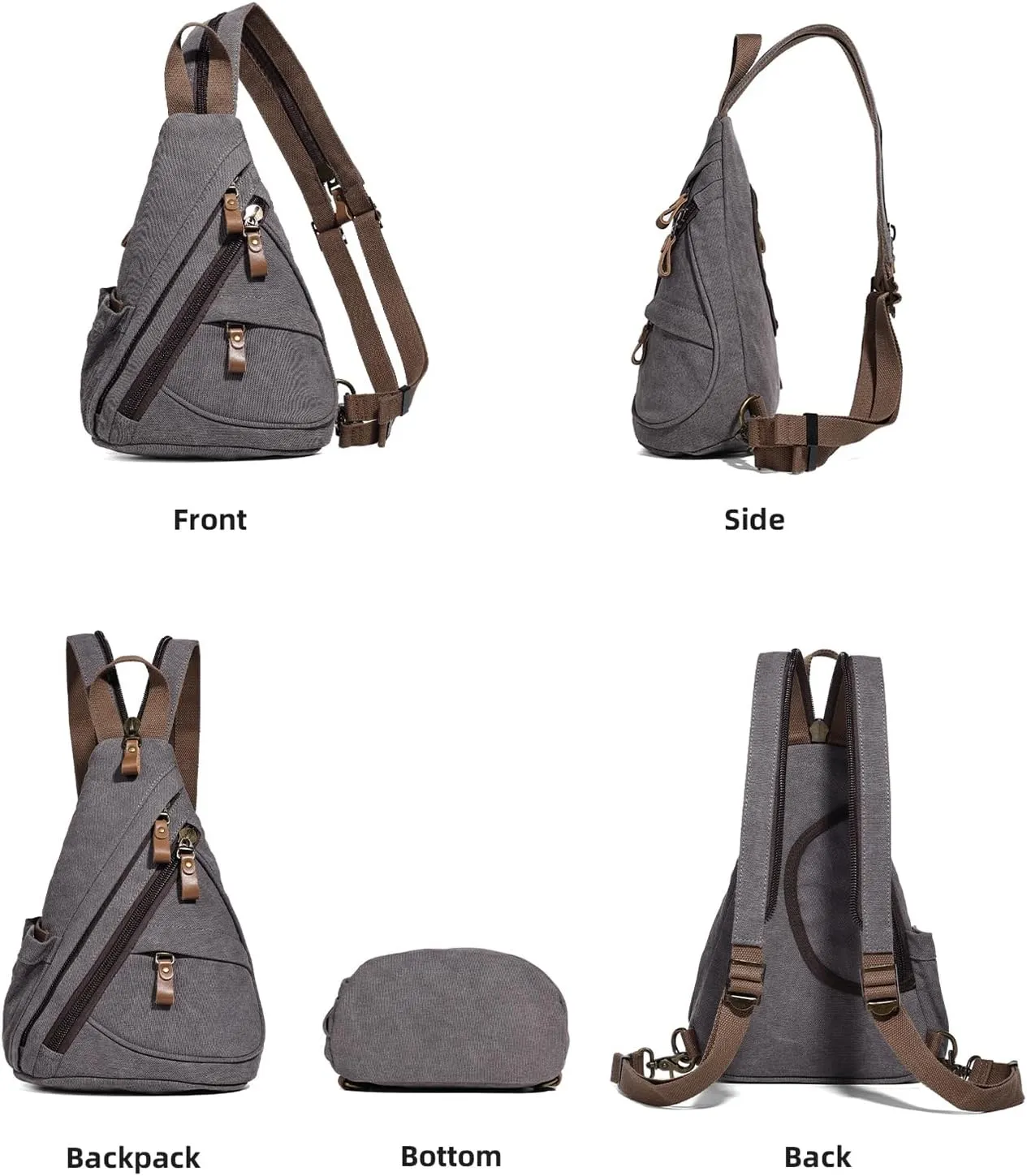 KL928 Canvas Sling Bag - Small Crossbody Backpack Shoulder Casual Daypack Rucksack for Men Women(Small Version)
