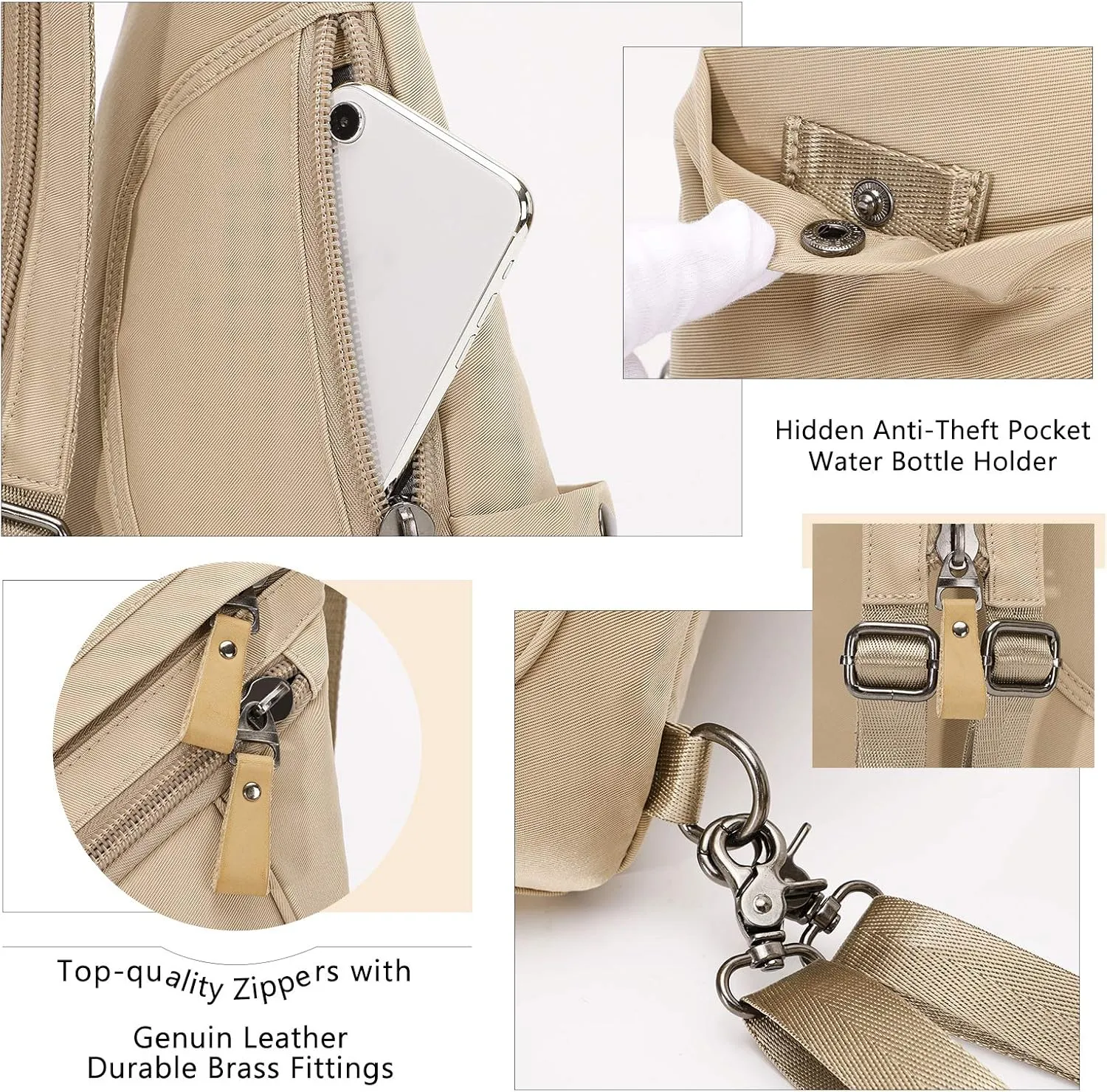 KL928 Nylon Sling Bag - Small Crossbody Backpack Shoulder Casual Daypack Multipurpose Rucksack for Men Women