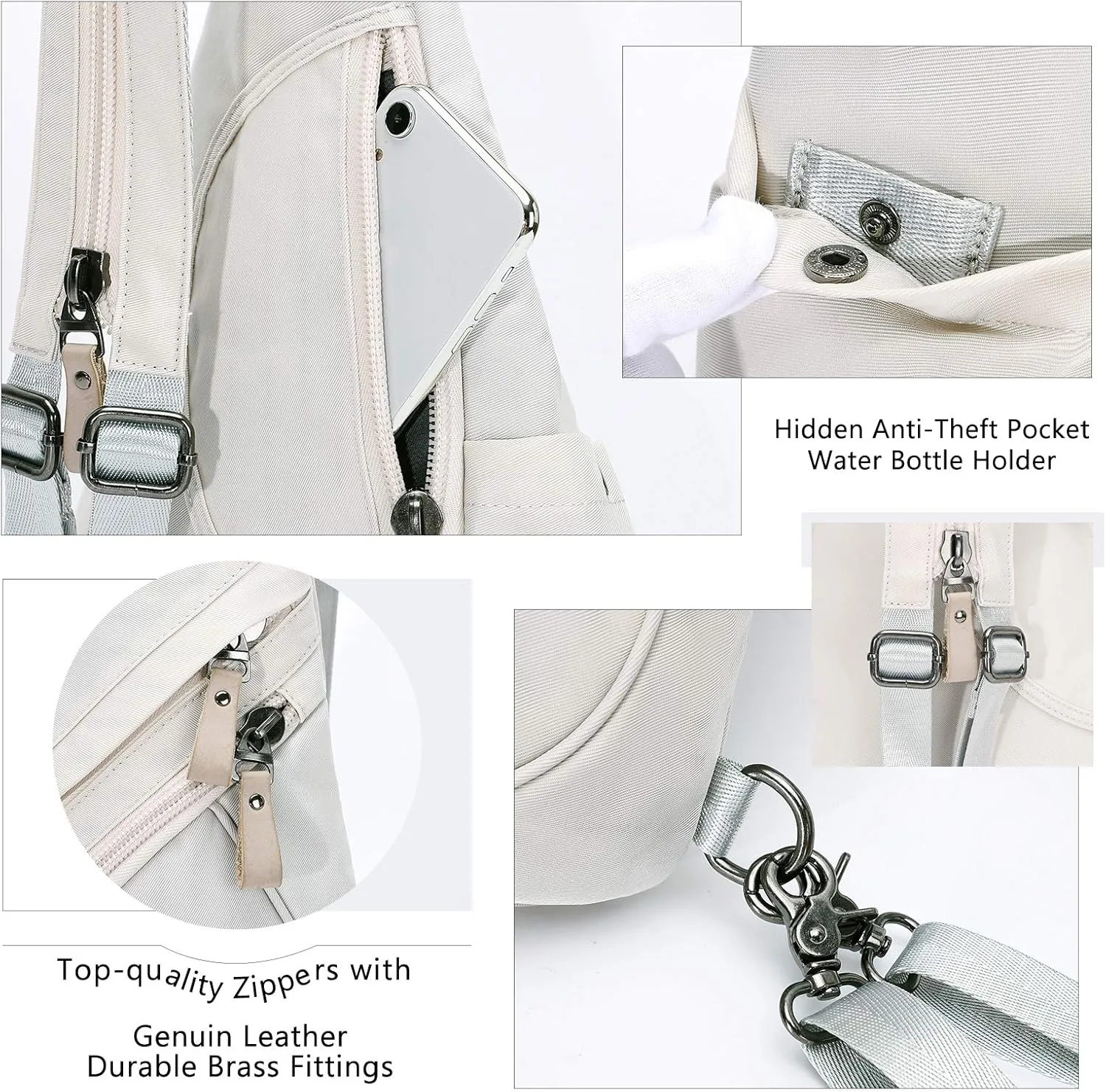 KL928 Nylon Sling Bag - Small Crossbody Backpack Shoulder Casual Daypack Multipurpose Rucksack for Men Women