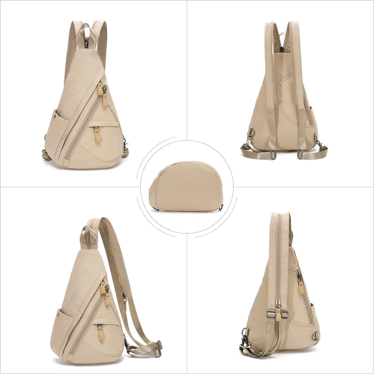 KL928 Nylon Sling Bag - Small Crossbody Backpack Shoulder Casual Daypack Multipurpose Rucksack for Men Women