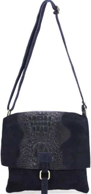 Ladies Real Suede Leather Snakeskin Print Crossbody Shoulder Work Bags