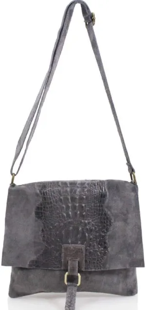Ladies Real Suede Leather Snakeskin Print Crossbody Shoulder Work Bags