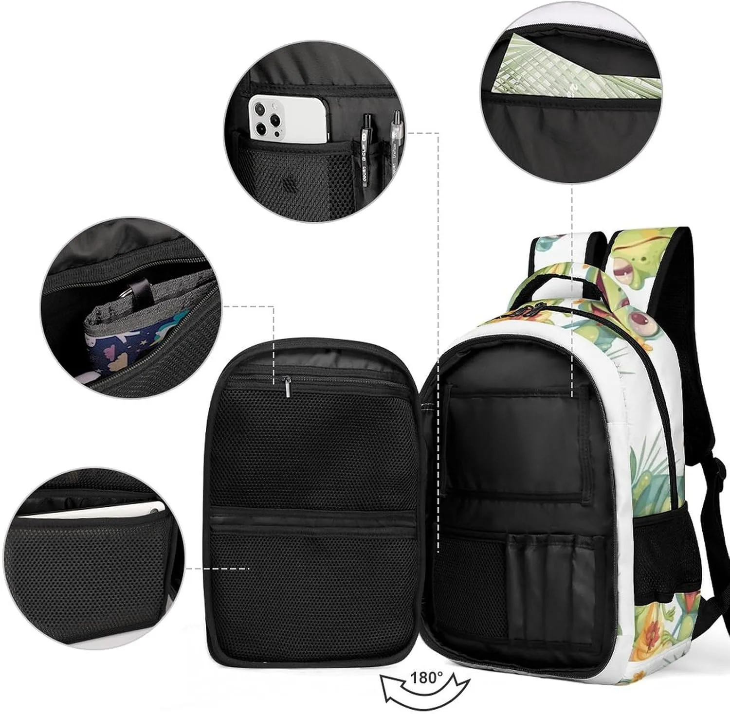 Laptop Backpack for Men Women Daypack Two Frogs Eating Cake Computer Bag Travel Backpacks Laptop Bag