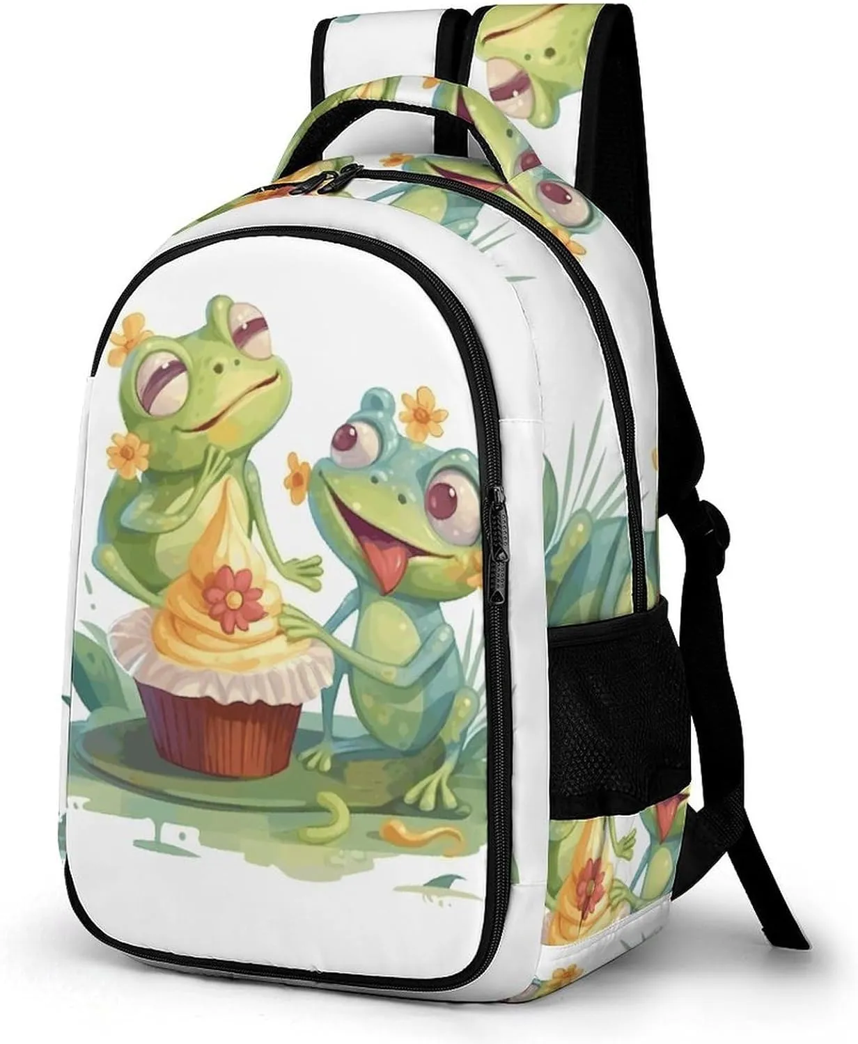 Laptop Backpack for Men Women Daypack Two Frogs Eating Cake Computer Bag Travel Backpacks Laptop Bag