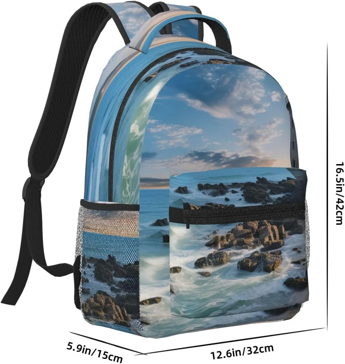 Laptop Backpack for Men Women Lightweight Travel Backpack Beach Lighthouse Daypack Laptop Bag for Travel