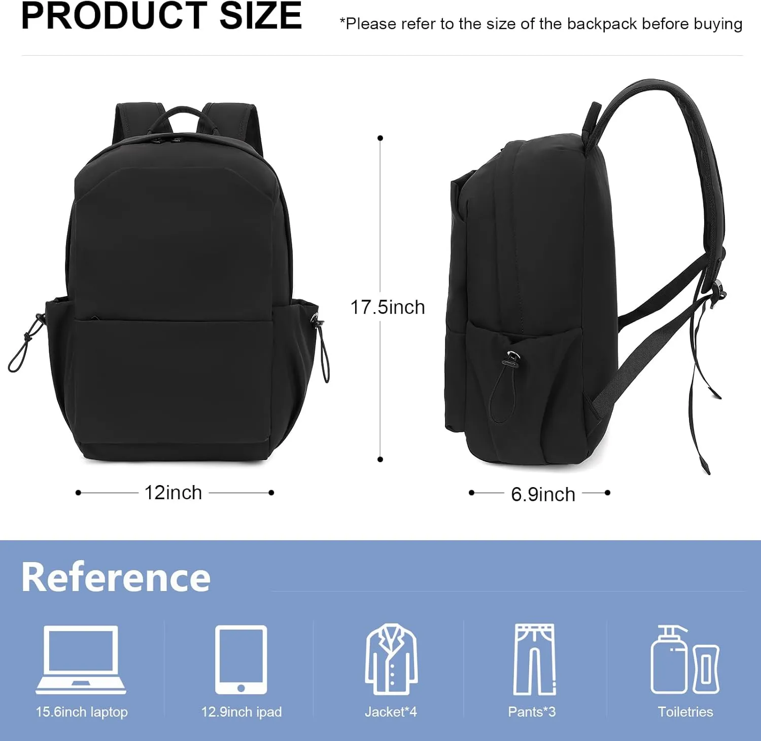 Laptop Backpack for Work, College, Travel, Lightweight Waterproof Daily Backpacks for Men Women, Sport Rucksack Computer Bag Fits 15.6 Inch Notebook