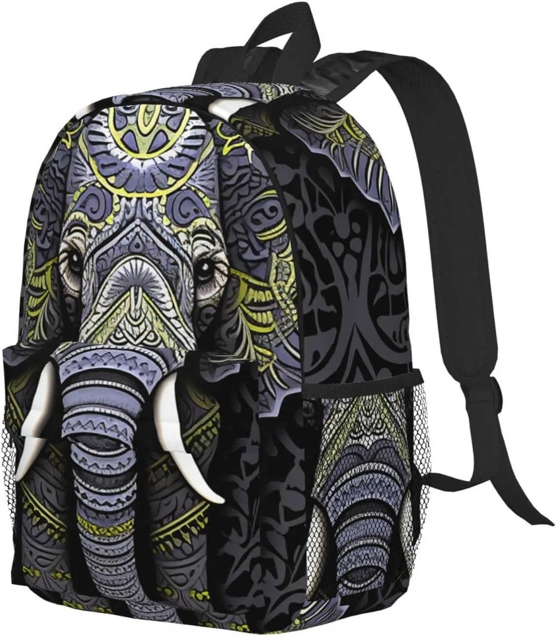 Laptop Backpack Lightweight Backpack for Men Women Daypack Elephant white pattern Laptop Bag Casual Backpack for Travel