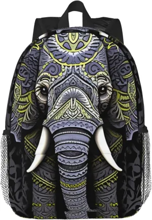 Laptop Backpack Lightweight Backpack for Men Women Daypack Elephant white pattern Laptop Bag Casual Backpack for Travel