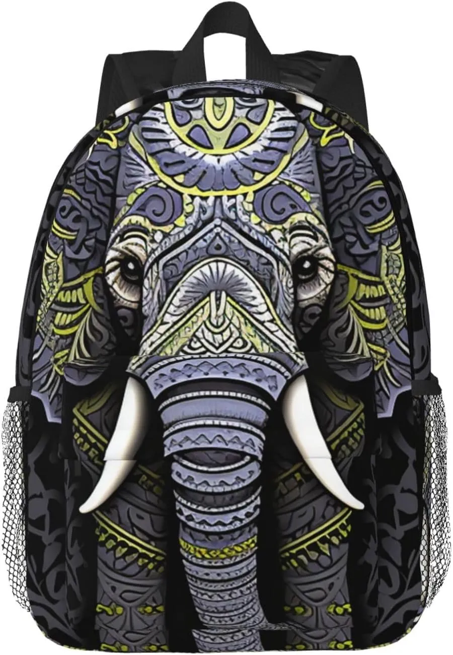 Laptop Backpack Lightweight Backpack for Men Women Daypack Elephant white pattern Laptop Bag Casual Backpack for Travel