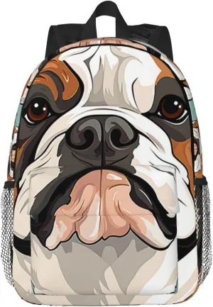 Laptop Backpack Lightweight Backpack for Men Women Daypack English Bulldog Faces Laptop Bag Casual Backpack for Travel
