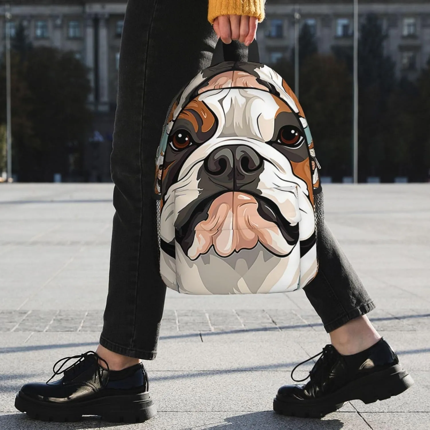 Laptop Backpack Lightweight Backpack for Men Women Daypack English Bulldog Faces Laptop Bag Casual Backpack for Travel