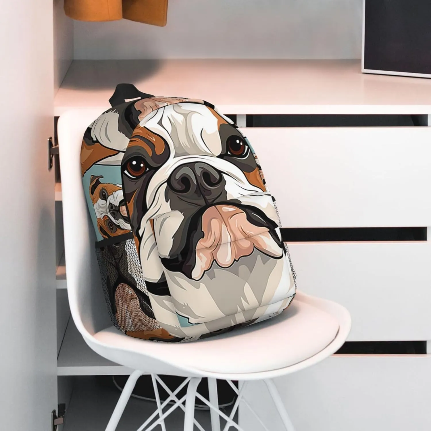 Laptop Backpack Lightweight Backpack for Men Women Daypack English Bulldog Faces Laptop Bag Casual Backpack for Travel