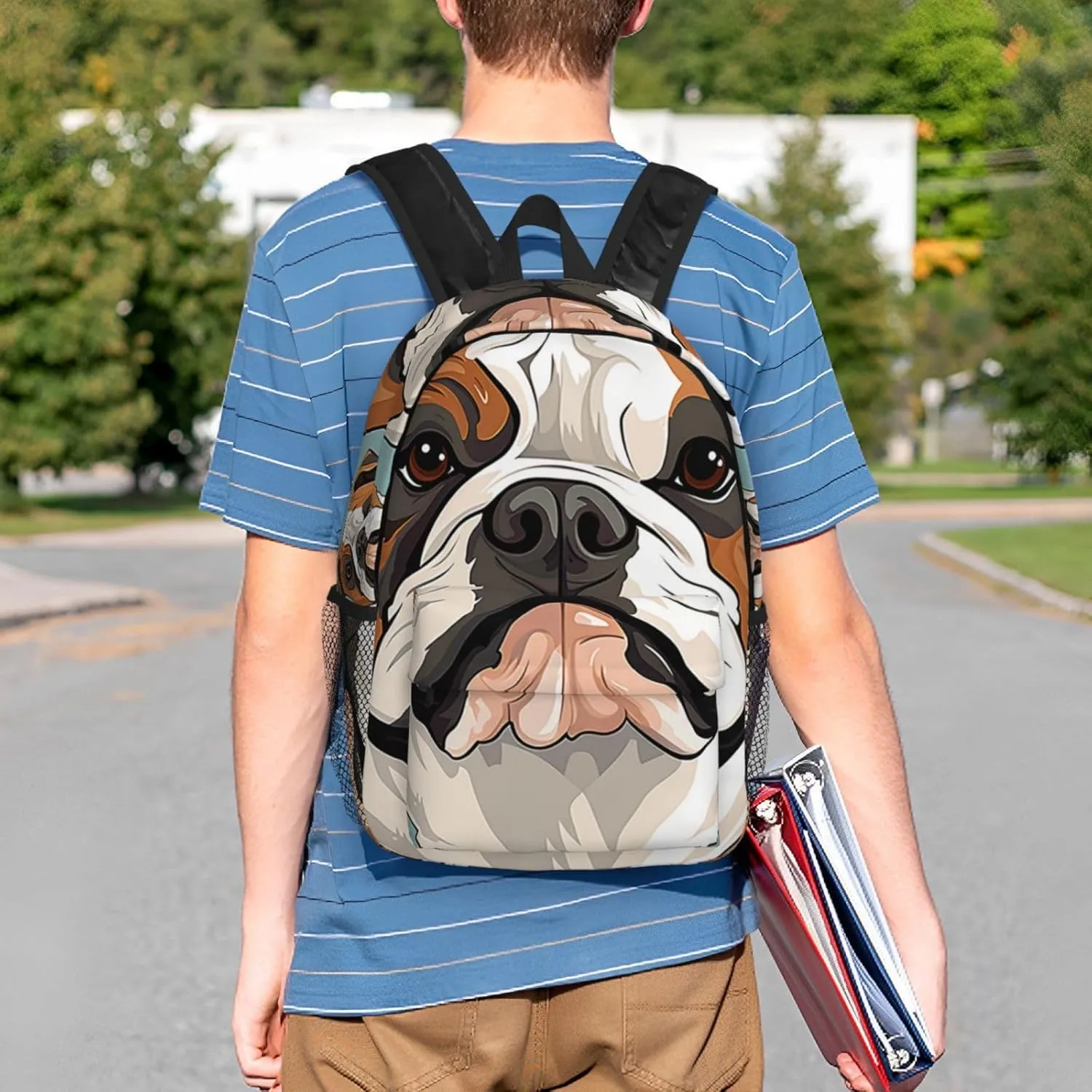 Laptop Backpack Lightweight Backpack for Men Women Daypack English Bulldog Faces Laptop Bag Casual Backpack for Travel