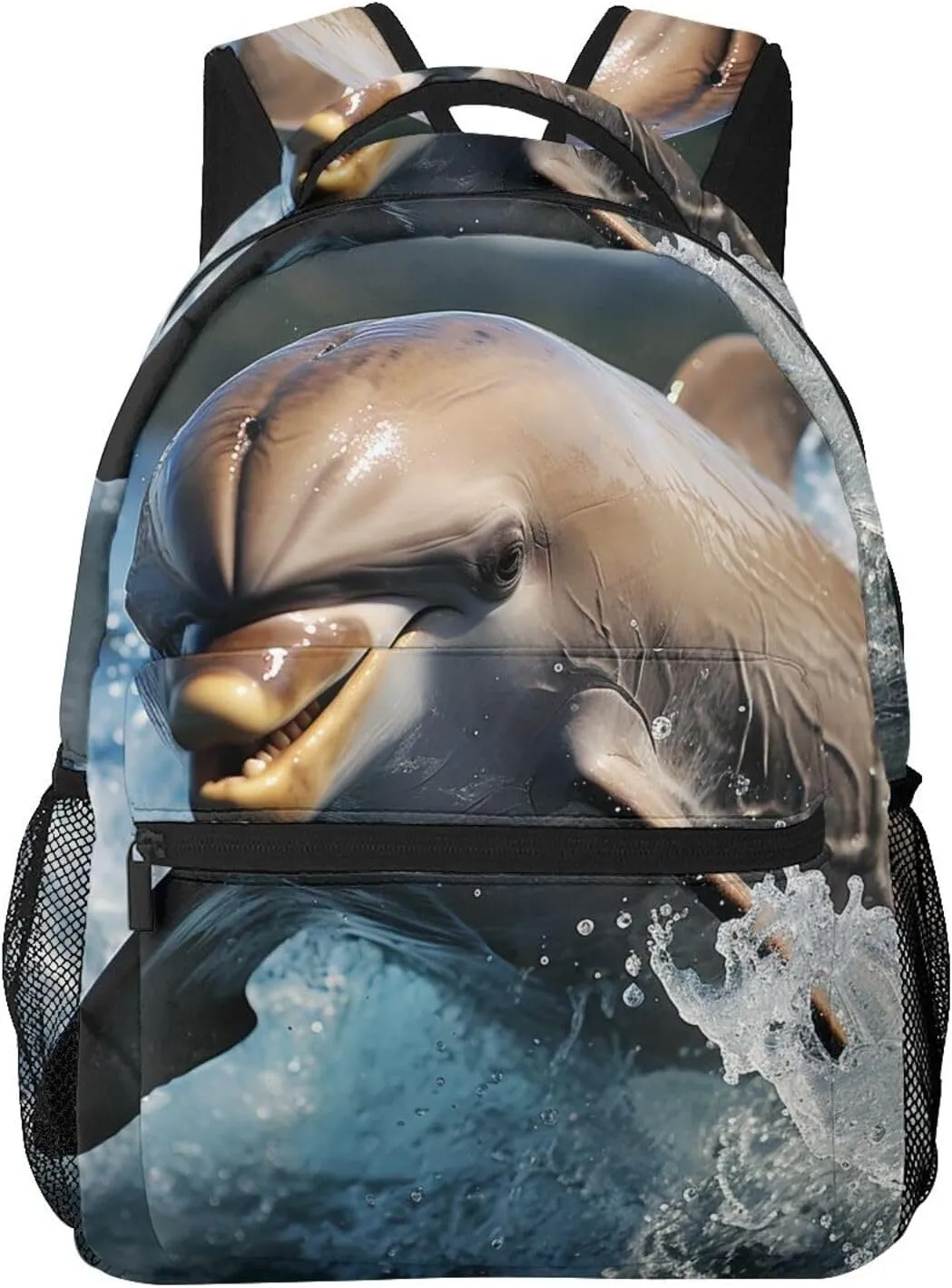 Laptop Backpack Lightweight Daypack for Men Women Earth and Space Dinosaurs Backpack Laptop Bag for Travel Hiking, Dolphin Jumping Out of Water, One Size