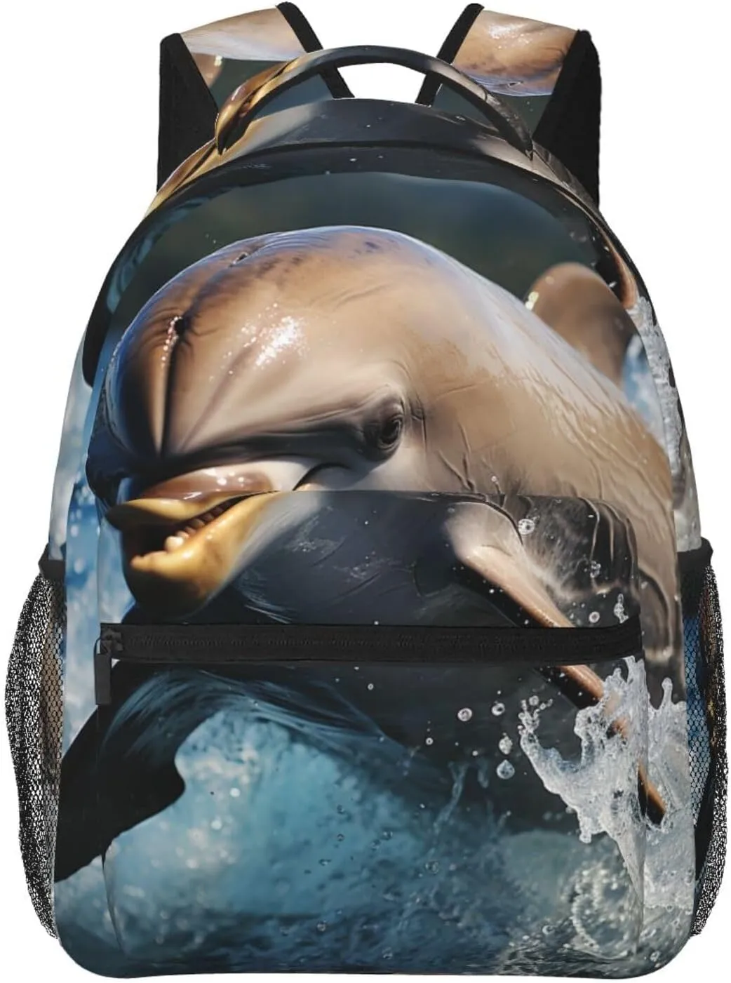 Laptop Backpack Lightweight Daypack for Men Women Earth and Space Dinosaurs Backpack Laptop Bag for Travel Hiking, Dolphin Jumping Out of Water, One Size