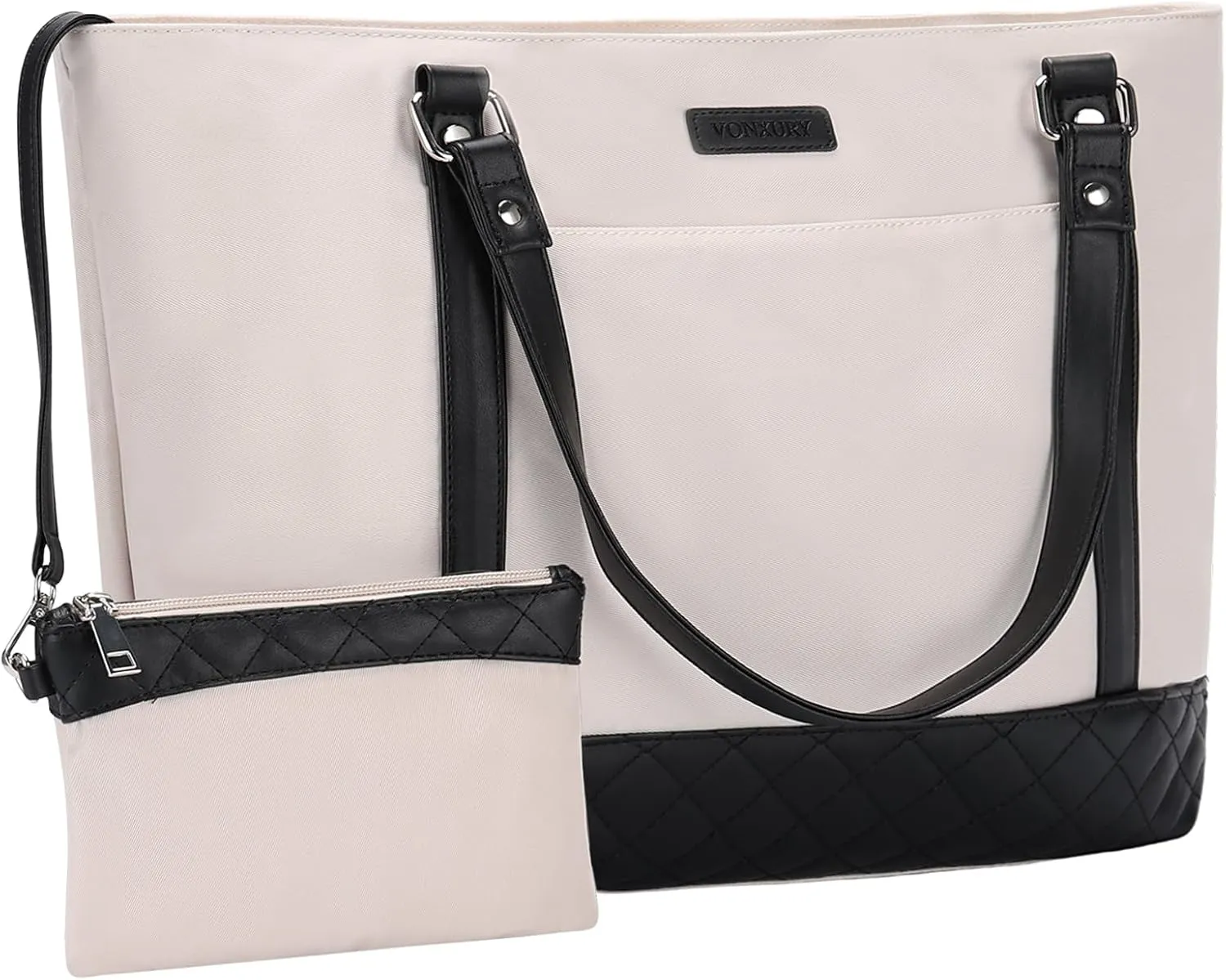 Laptop Tote Bag for Women, 15.6 Inch Computer Shoulder Bag Teacher Work Bag Travel Purse with Small Pouch VONXURY