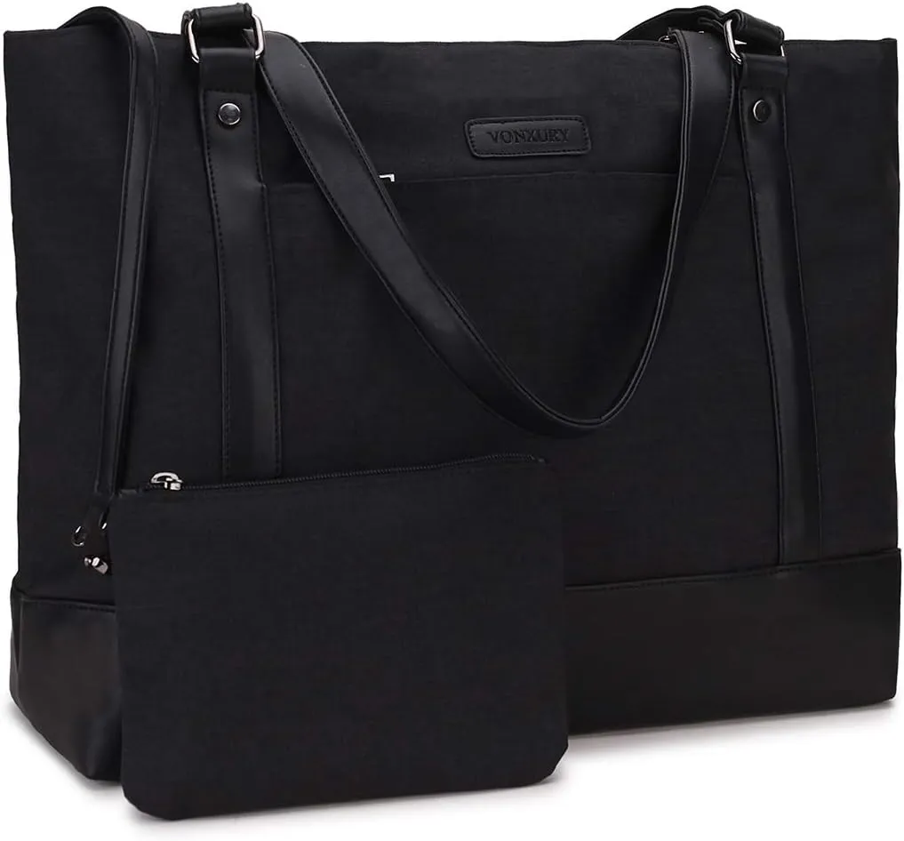 Laptop Tote Bag for Women, 15.6 Inch Computer Shoulder Bag Teacher Work Bag Travel Purse with Small Pouch VONXURY