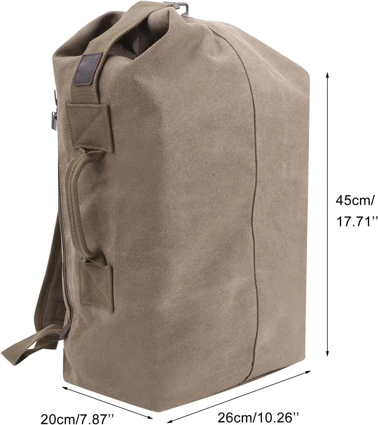 Large Capacity Canvas Leisure Backpack Tactical Military Duffel Bags Travel Climbing Bag,Gym Bag Top Load for Outdoor Sports (Army Green, Upgrade L)