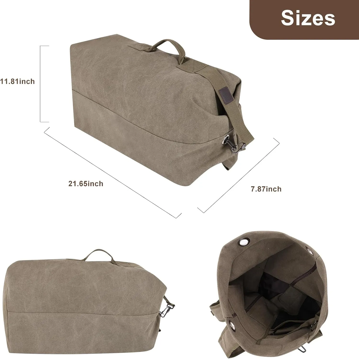 Large Capacity Canvas Leisure Backpack Tactical Military Duffel Bags Travel Climbing Bag,Gym Bag Top Load for Outdoor Sports (Army Green, Upgrade L)