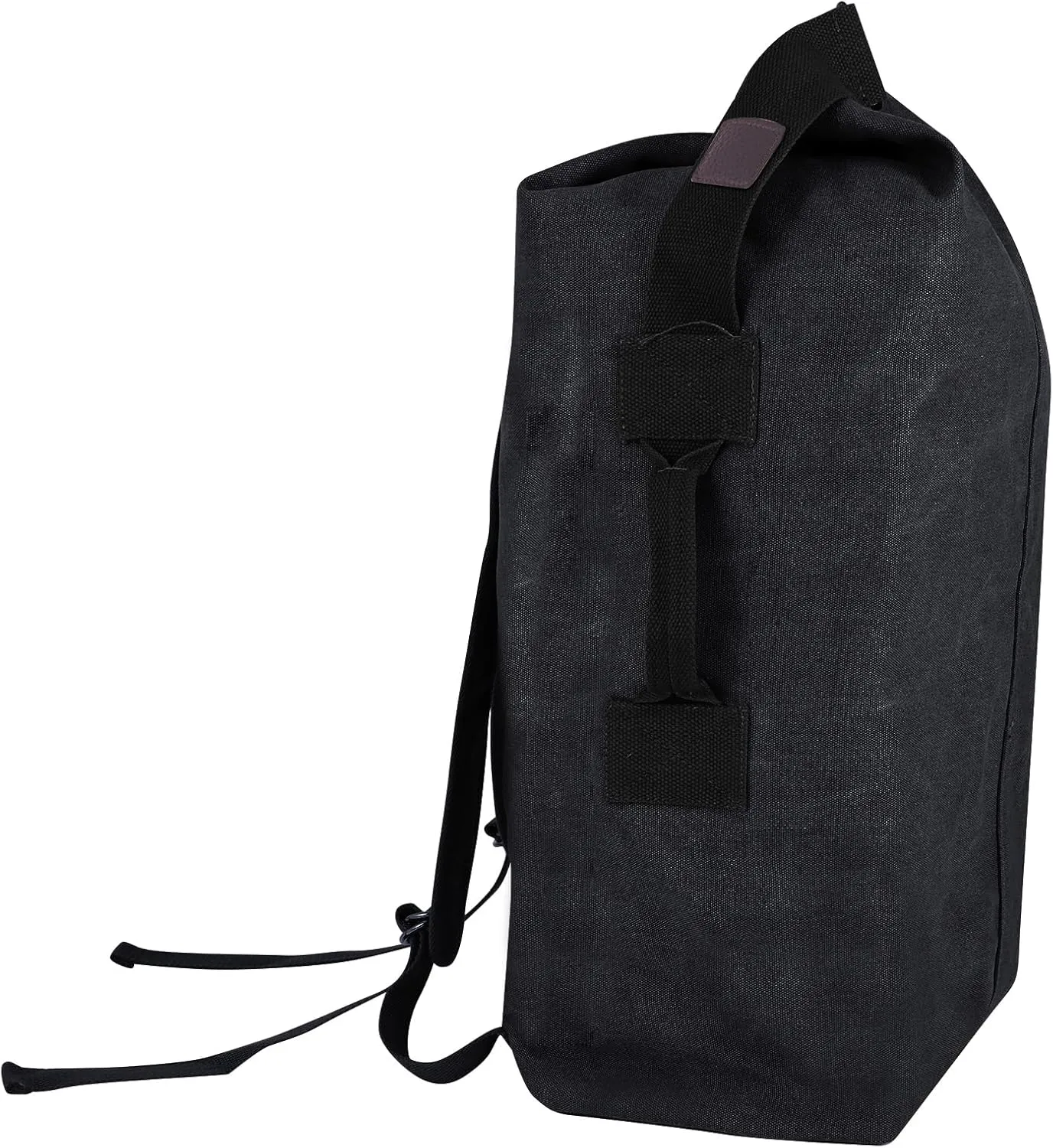 Large Capacity Canvas Leisure Backpack Tactical Military Duffel Bags Travel Climbing Bag,Gym Bag Top Load for Outdoor Sports (Black, Regular Style L)