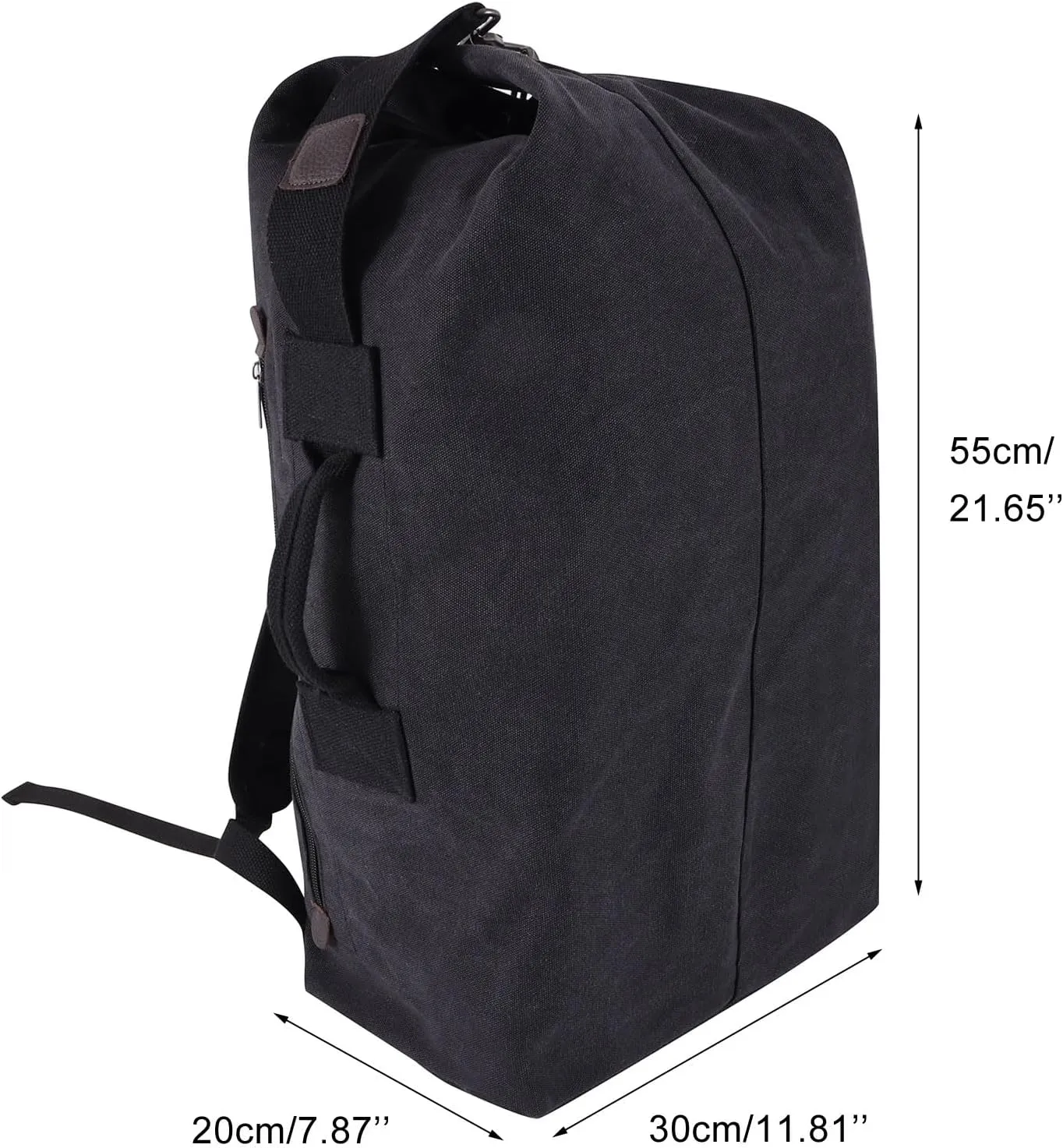 Large Capacity Canvas Leisure Backpack Tactical Military Duffel Bags Travel Climbing Bag,Gym Bag Top Load for Outdoor Sports (Black, Upgrade L)