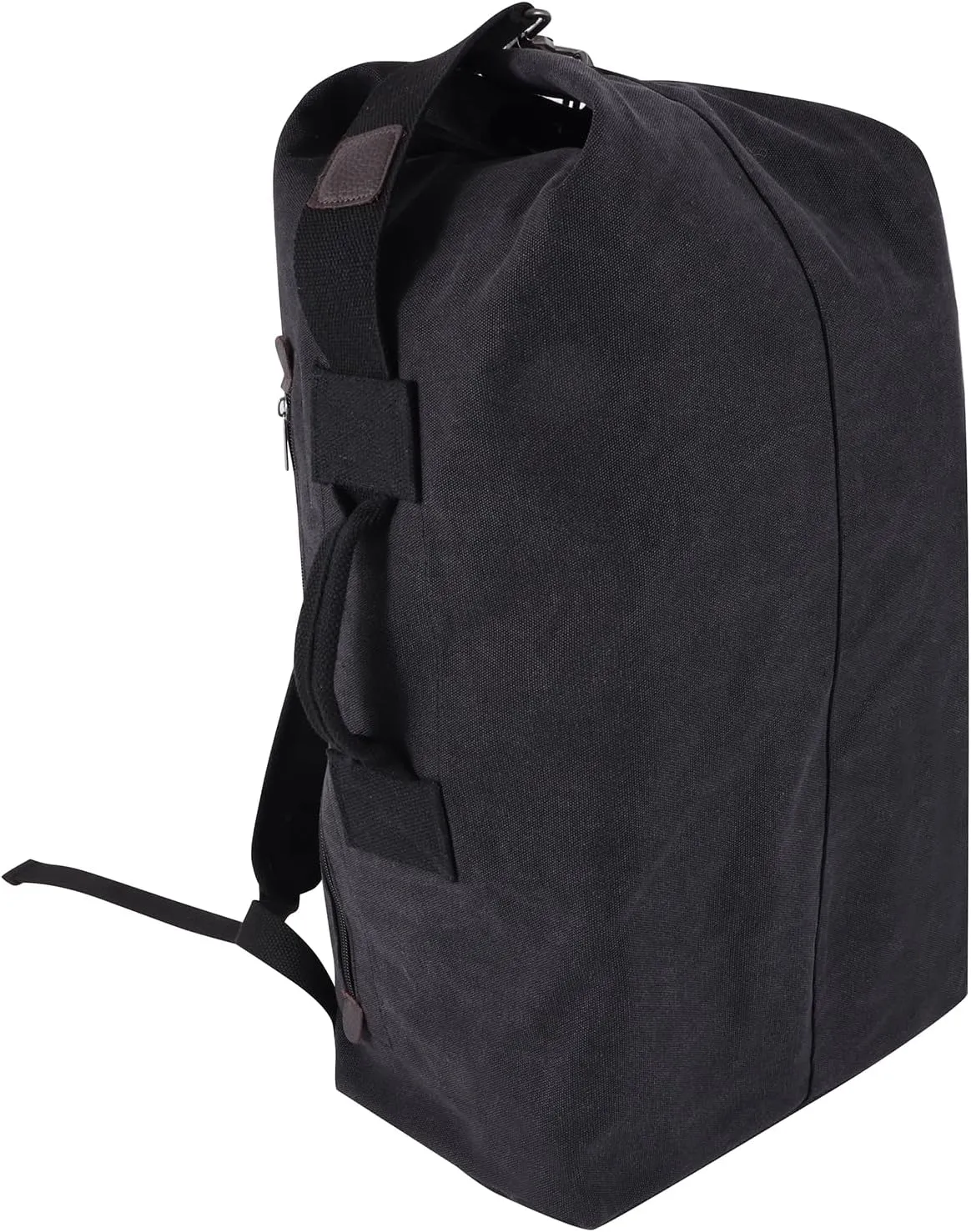 Large Capacity Canvas Leisure Backpack Tactical Military Duffel Bags Travel Climbing Bag,Gym Bag Top Load for Outdoor Sports (Black, Upgrade L)