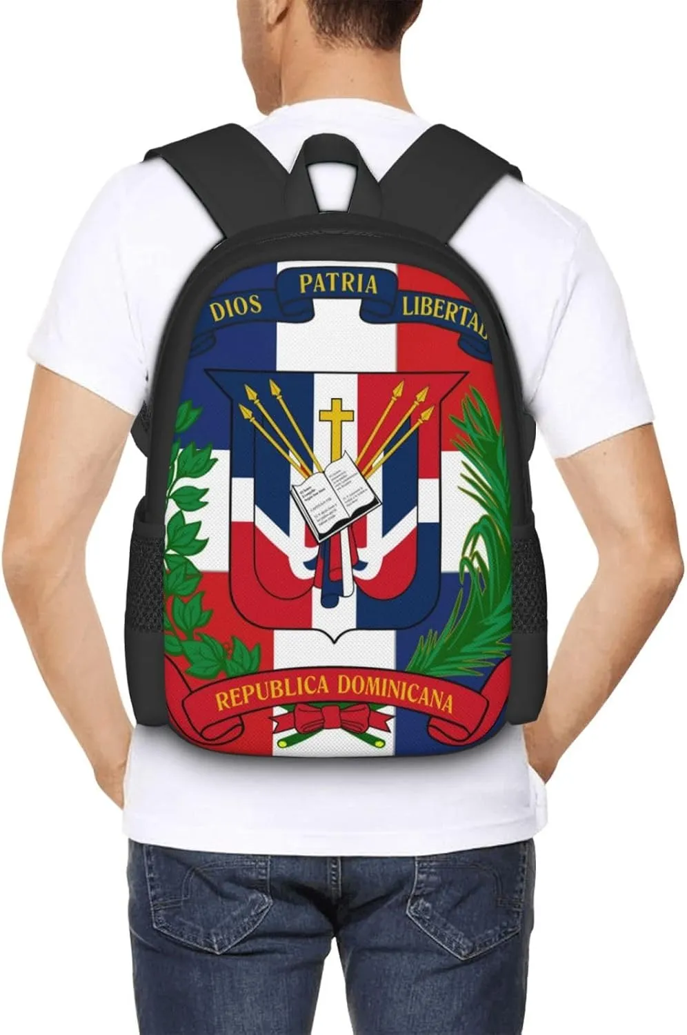 Large Capacity Rucksack, for Dominican Republic Flag Anti-Theft Multipurpose Bookbag, Daypack Backpack, Travel Hiking & Camping Rucksack, Laptop Backpack