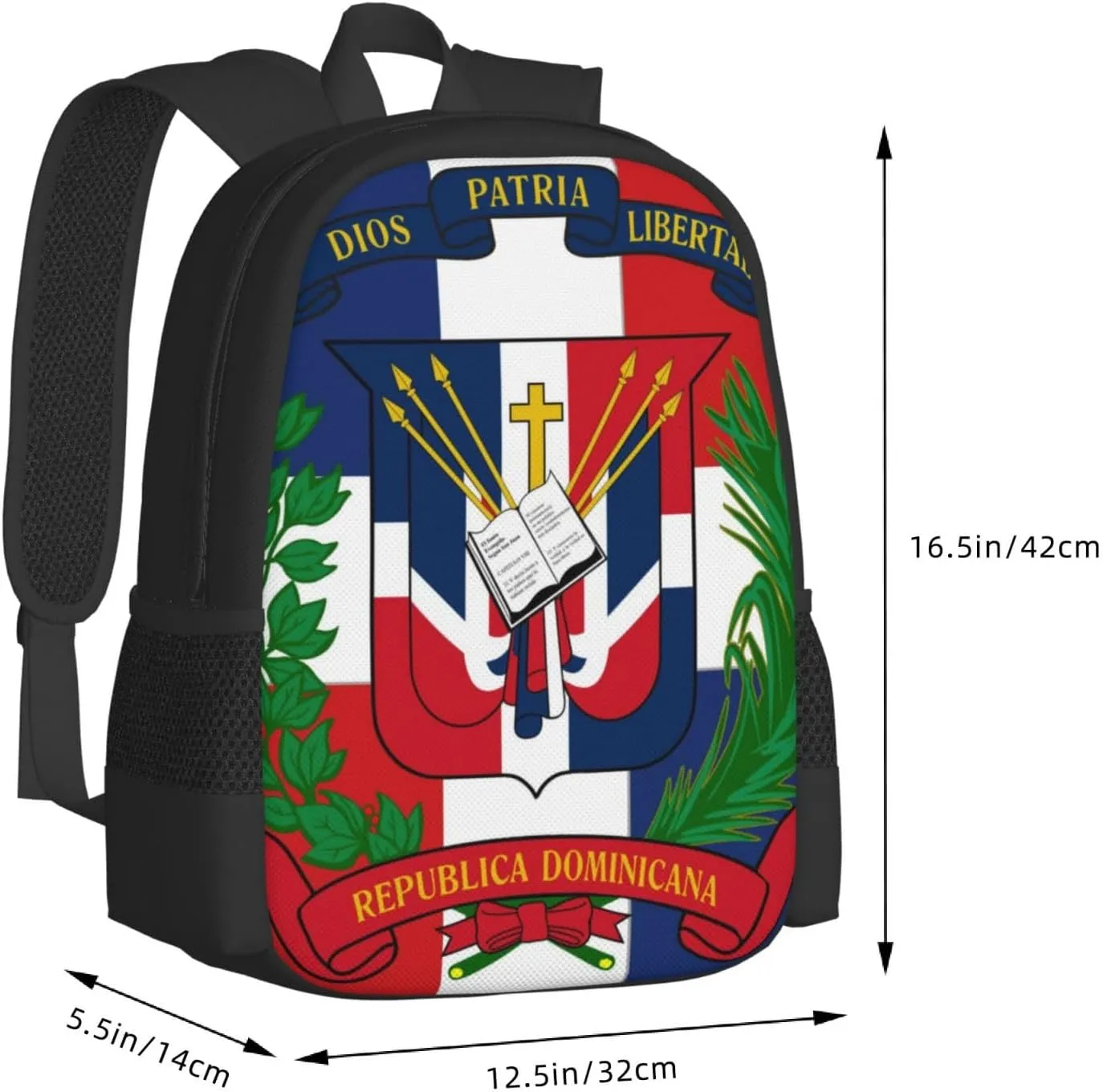 Large Capacity Rucksack, for Dominican Republic Flag Anti-Theft Multipurpose Bookbag, Daypack Backpack, Travel Hiking & Camping Rucksack, Laptop Backpack