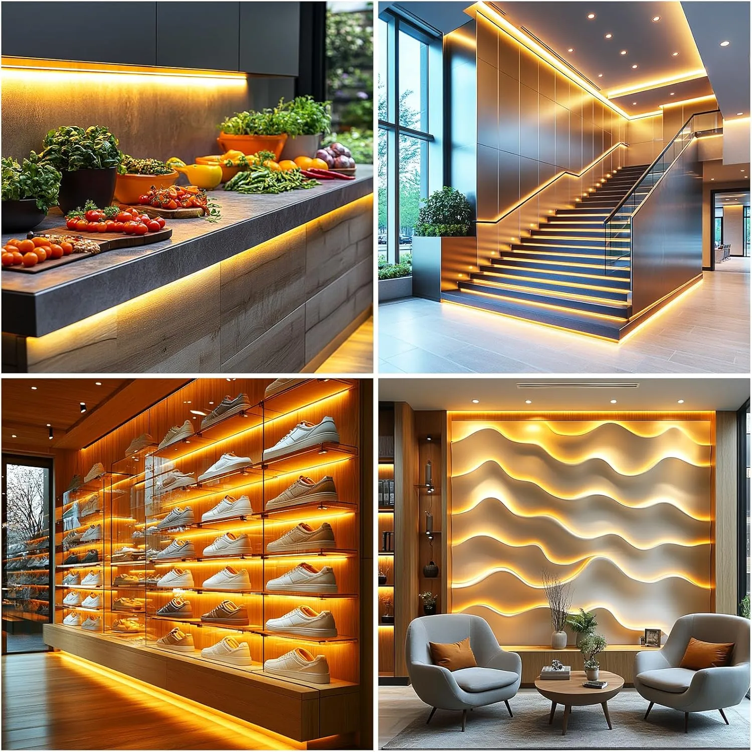Led Strip Lights 5V USB 320 LEDs 2Pack Short COB LED Strip Light 3000K Warm White Not Dimmable Flexible Small led for Home DIY Lighting Room Decor TV Lights Indoor Use (3.28FT/1M*2)