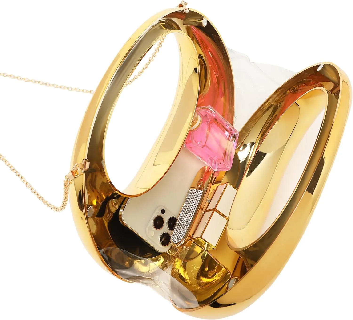 LETODE Acrylic Clutch Purses for Women Evening Handbag Top-handle Moon Hobo Bag