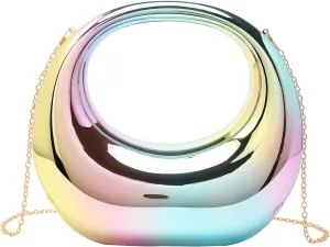 LETODE Acrylic Clutch Purses for Women Evening Handbag Top-handle Moon Hobo Bag
