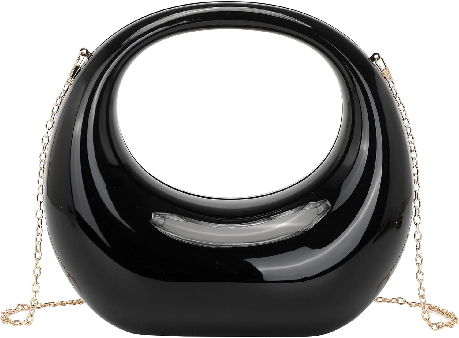 LETODE Acrylic Clutch Purses for Women Evening Handbag Top-handle Moon Hobo Bag