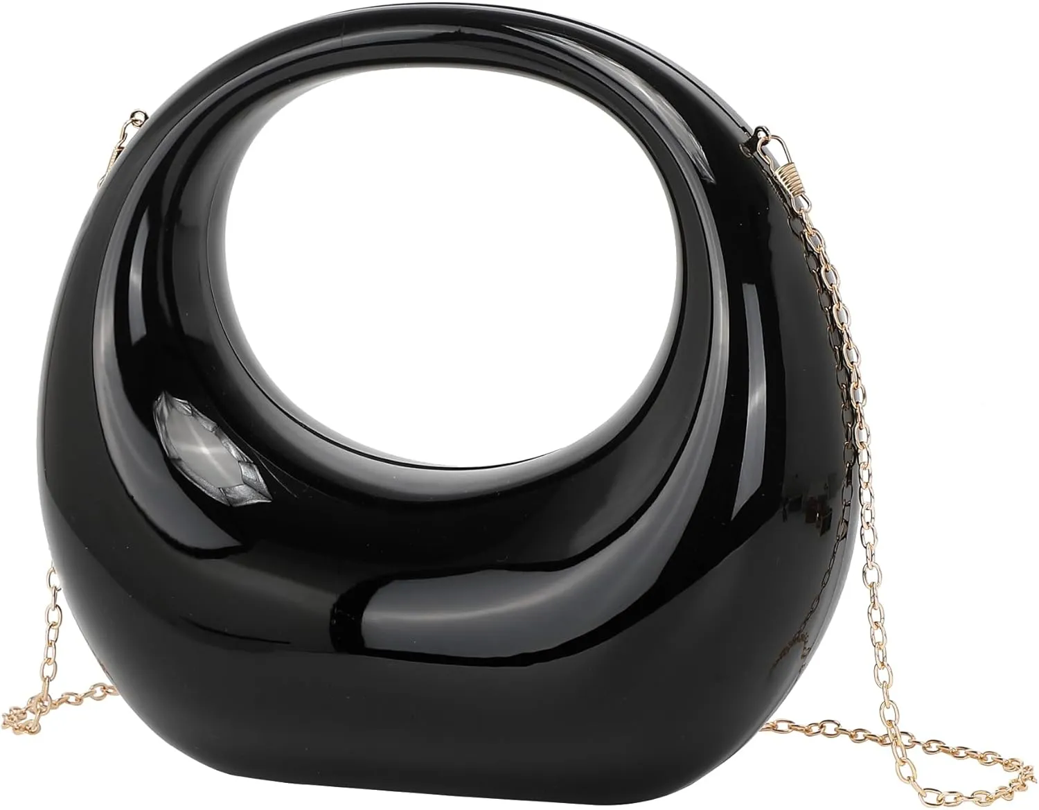 LETODE Acrylic Clutch Purses for Women Evening Handbag Top-handle Moon Hobo Bag