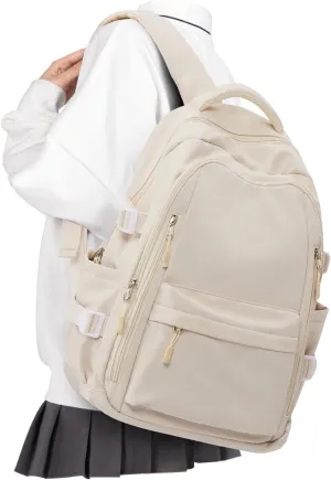 Lightweight Backpack for Women, Large Laptop Travel Backpack Casual Daypack College Bag Rucksack for Men. Beige