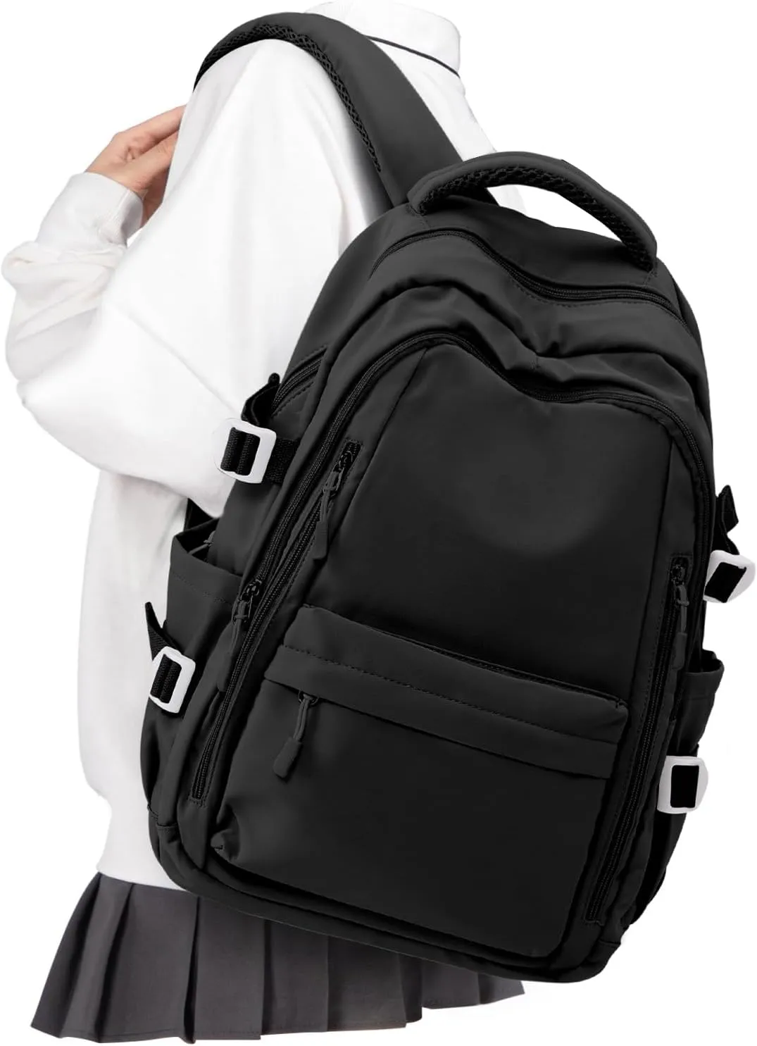 Lightweight Backpack for Women, Large Laptop Travel Backpack Casual Daypack College Bag Rucksack for Men. Black