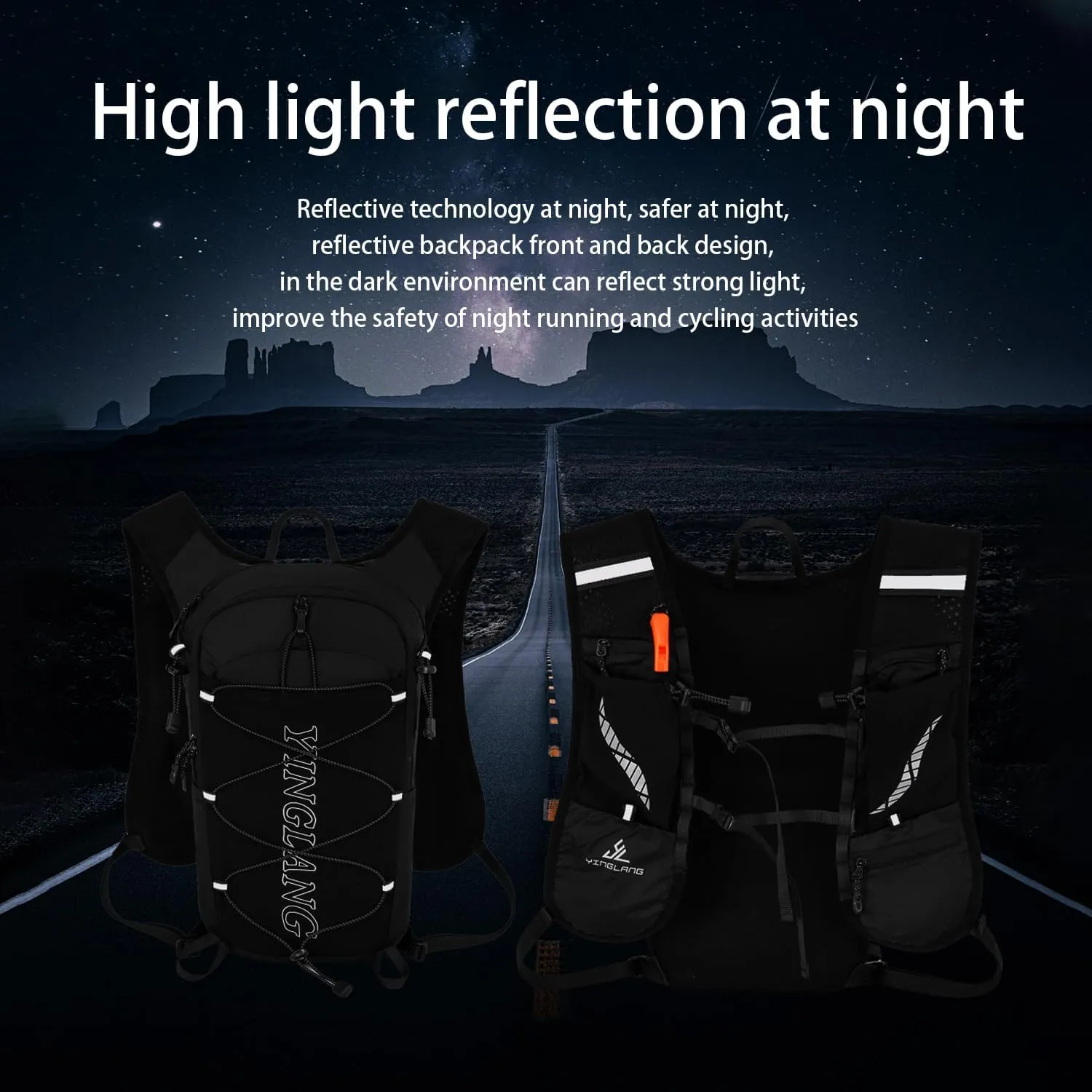Lightweight Backpack Running Backpack for Men & Women, 6L Breathable Bike Rucksack for Cycling Hiking Outdoor Sports and Travel