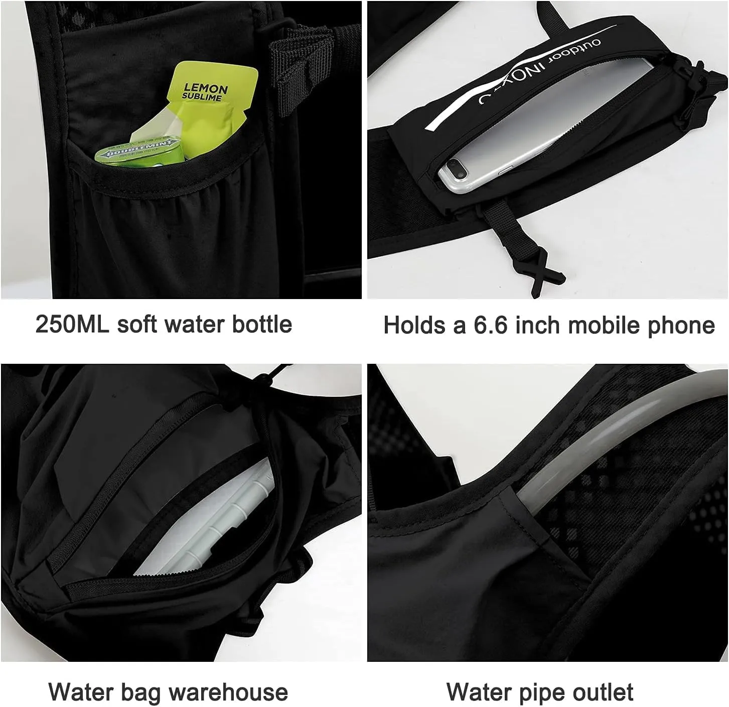 Lightweight Backpack Running Backpack for Men & Women, 6L Breathable Bike Rucksack for Cycling Hiking Outdoor Sports and Travel