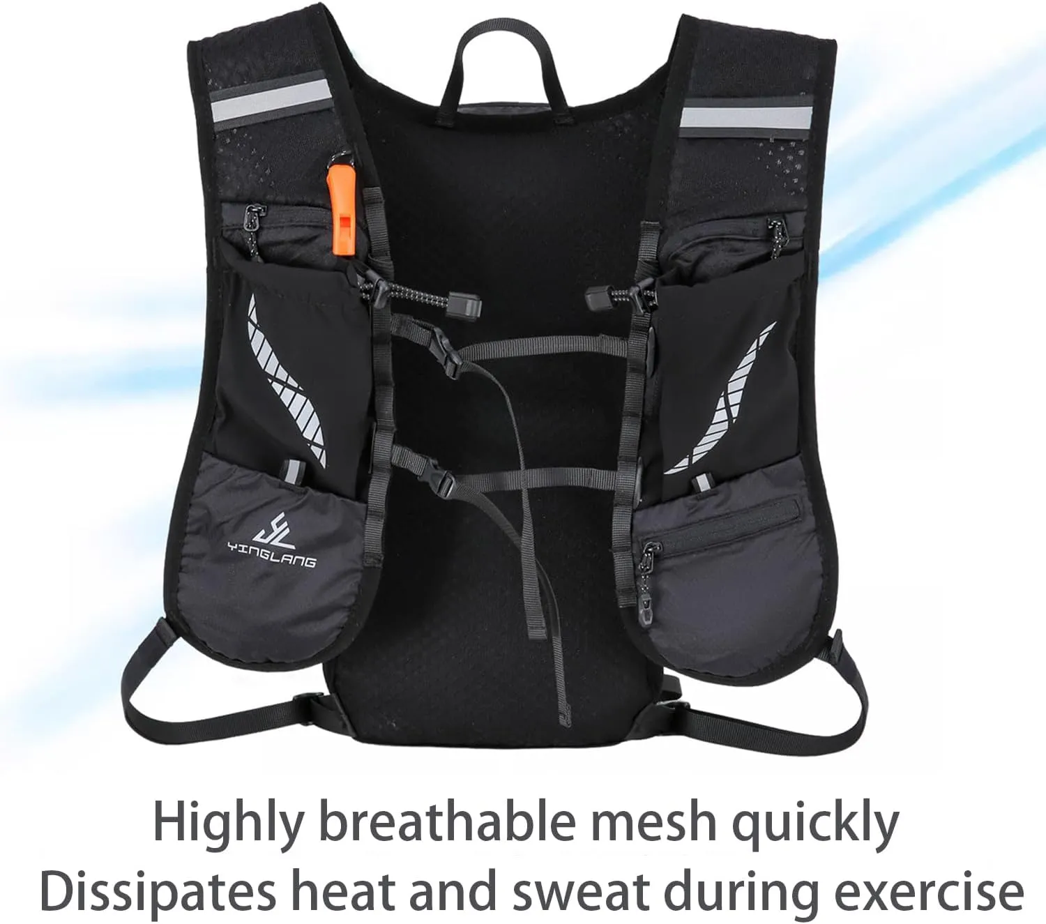 Lightweight Backpack Running Backpack for Men & Women, 6L Breathable Bike Rucksack for Cycling Hiking Outdoor Sports and Travel