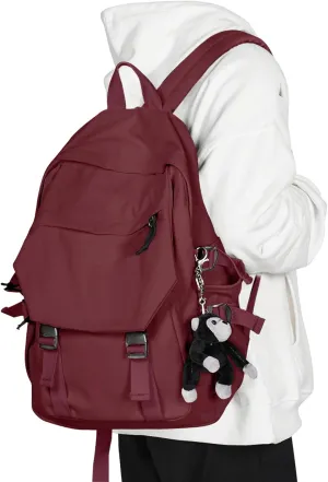Lightweight School Bag Casual Daypack College Laptop Backpack for Men Women Water Resistant Travel Rucksack for Sports High School Middle Bookbag for girls(Red)