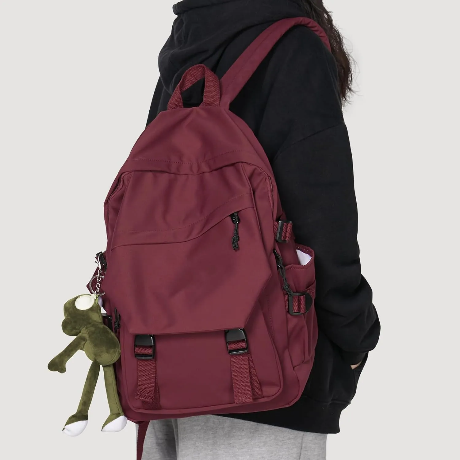 Lightweight School Bag Casual Daypack College Laptop Backpack for Men Women Water Resistant Travel Rucksack for Sports High School Middle Bookbag for girls(Red)