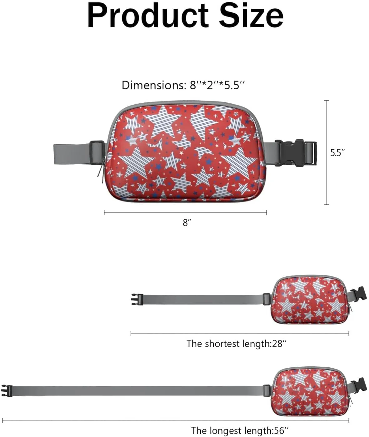Lightweight Zipper Fanny Pack for Women – Water-Repellent Mini Everywhere Crossbody with Adjustable StrapFashion Pattern Belt Bag for Teen Girls Cute Trendy Stuff Travel Essentials waist bag.