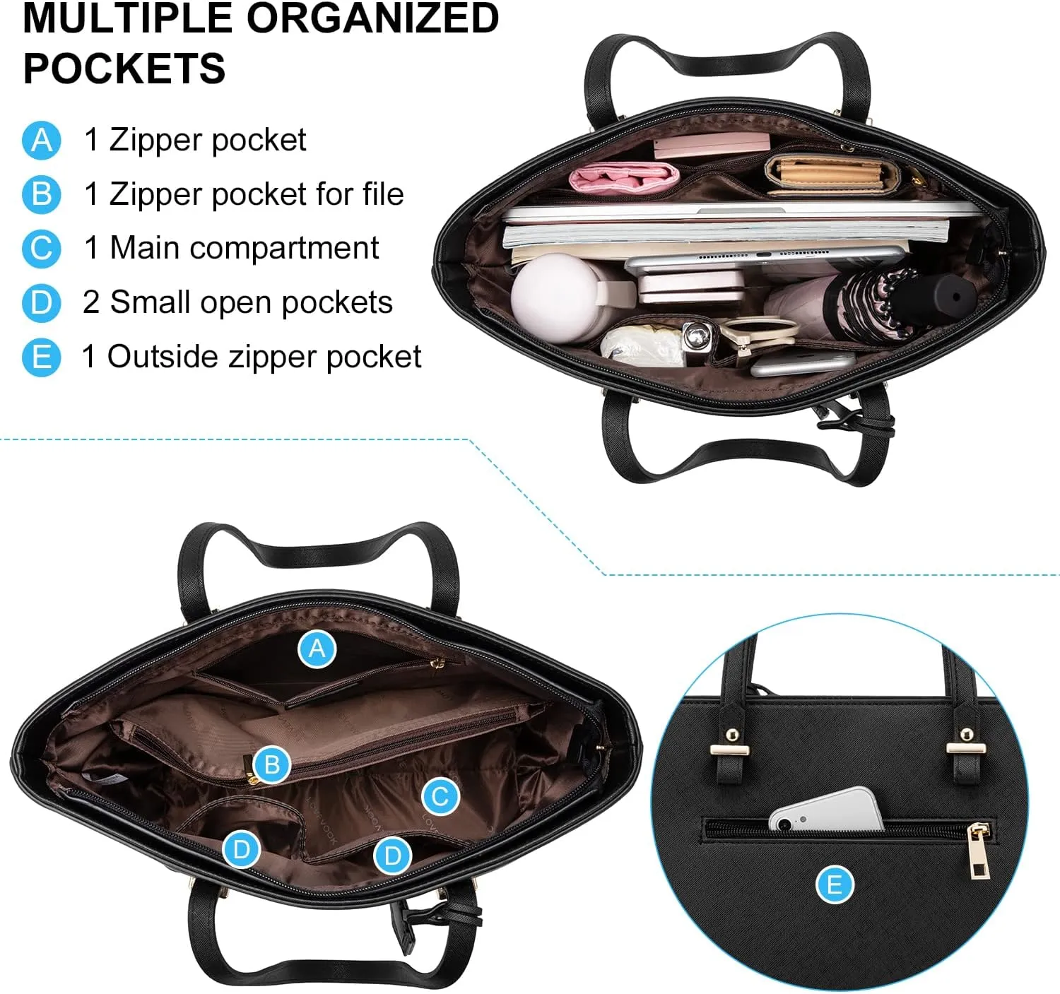 LOVEVOOK Purse for Women Fashion Tote Bag Shoulder Handbags Top Handle Satchel Bags with External Pocket