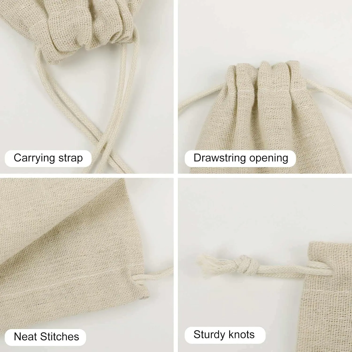 LPSADGF 8 PCS Black White Marble Drawstring Gift Bags Reusable Cotton Linen Storage Pouches for Christmas, Weddings, Parties, Favors 4.9"x6.7" Small Burlap Bags