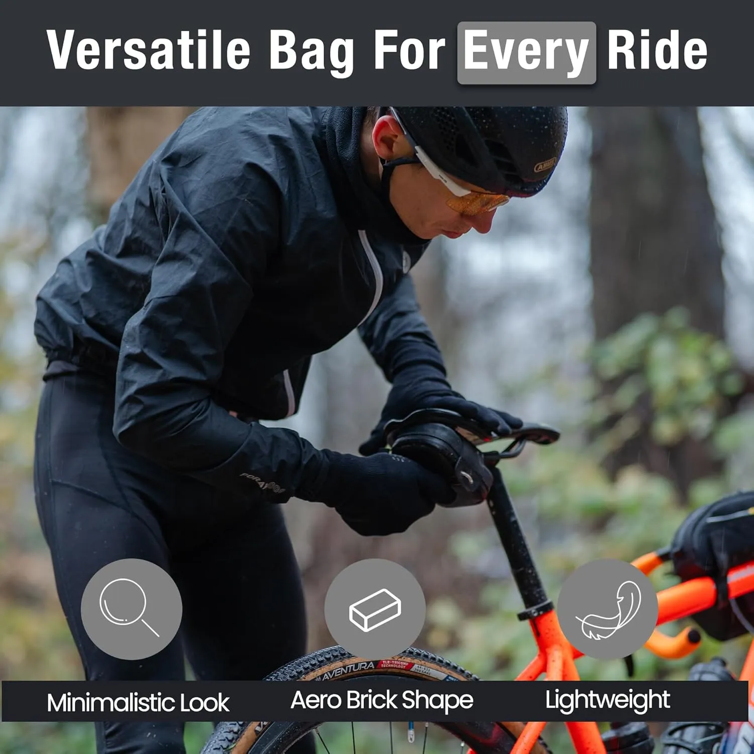 Lumiere & Co. Bike Bag, Fidlock Magnetic Buckle Saddle Bag – Small Bike Seat Bag for Road Cycling, Fast and Easy Attachment, Under-Seat Bicycle Storage, Bike Bags (Black, Small)